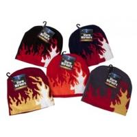 5 Assorted Colour Flames Beanie Hat