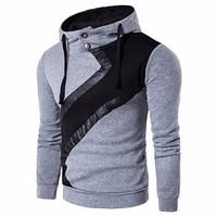 5 colors M-3XL Hot Sale Men\'s Casual/Daily Hoodie Solid Color Block Hooded Micro-elastic Cotton Long Sleeve Spring Fall