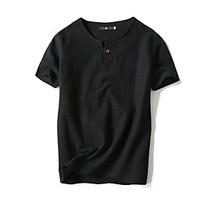 5 colors M-5XL Hot Sale Men\'s Plus Size Casual/Daily Simple Summer T-shirtSolid Round Neck Short Sleeve Linen