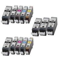 5 x PGI-520BK Black and 2 x Colour Set CLI-521BK/C/M/Y Canon Compatible Cartridges