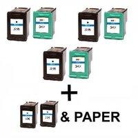 5 x Black HP 336 and 3 x Colour HP 342 (Remanufactured) + 1 Free Paper