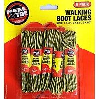 5 x pairs pack strong durable yellow and brown walking boot laces