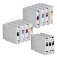 5 x epson t7551 black and x 2 epson t7551 4 colour compatible ink cart ...