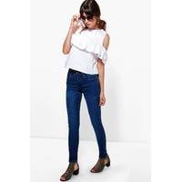 5 Pocket High Rise Skinny Jeans - dark blue