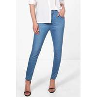 5 pocket skinny jeans bleach wash