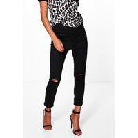 5 Pocket Knee Rip Jeggings - black