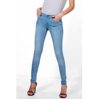 5-Pocket Mid Rise Skinny Jeans - blue