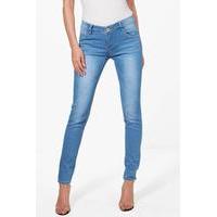 5 pocket mid blue skinny jeans mid blue