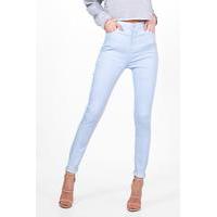 5 pocket pastel denim skinny jeans cornflower