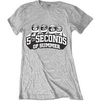 5 Seconds Of Summer 5sos Spaced Out Crew Grey Ladies Womens T Shirt XXL