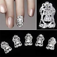 5 pcs Hollow Diamond Zircon False Nail Patch 3D Nail Decoration