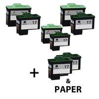 5 x Black Lexmark 17 and 3 x Colour Lexmark 27 (Remanufactured) + 1 Free Paper