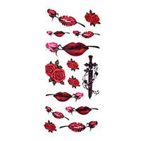 5 pcs rose waterproof temporary tattoo185cm9cm