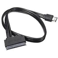 50cm Dual Power 12V and 5V eSATAp Power ESATA USB 2.0 combo to 22Pin SATA cable for 2.5\