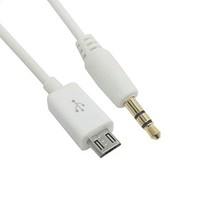 50cm Micro USB Male to Stereo 3.5mm Male Car AUX Out Cable for Galaxy s5 i9600 Note3 N9000 White Color
