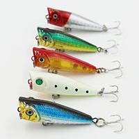 50mm5g mini popper hard bait fishing lure with 10 hooks