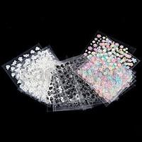 50PCS 3D Design Nail Art Stickers Tips(Mixed Random Colors)