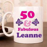 50 And Fab Birthday Mug For Her