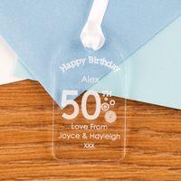 50th Birthday Acrylic Gift Tag