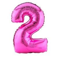 50cm x 88cm Pink Number 2 Foil Balloon