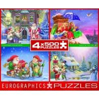 500 Piece The Christmas Collection Pack Of 4 Puzzles