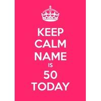 50th pink fiftieth birthday card