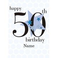 50th blue heart | fiftieth age card