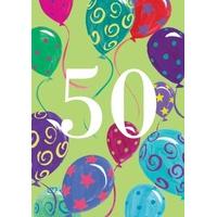 50 balloons | fiftieth age card