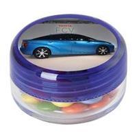 50 x Personalised Round container with 12 gr. carletties - National Pens