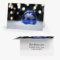 50 x Personalised Globe Bauble Card - National Pens