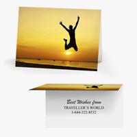 50 x personalised jumping at sunset card national pens