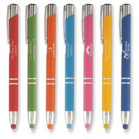 50 x personalised pens stylus eden soft touch pen national pens