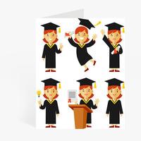 50 x personalised cartoon graduation card national pens