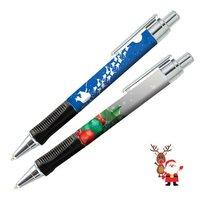 50 x Personalised Pens Christmas Chrome Contour Pen - National Pens