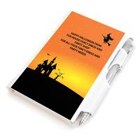 50 x personalised halloween plastic cover note pad national pens