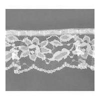 50mm frilled gathered nylon lace trimming white