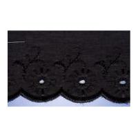 50mm Essential Trimmings Broderie Anglaise Lace Trimming Black