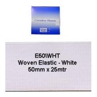 50mm Hemline Flat Woven Elastic White