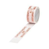 50mm x 66m Polypropylene Printed Tape Contents Checked Red on White