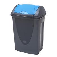 50 Litre Grey Push Flap Bin with Graphic of Choice