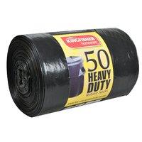 50 x black quality heavy duty 120l refuse sacks bin liners by kingfish ...