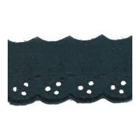 50mm broderie anglaise lace trimming black