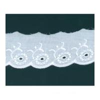 50mm Broderie Anglaise Lace Trimming White