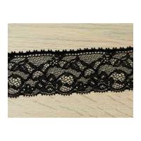 50mm delicate couture bridal lace trimming black