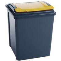 50 litre recycle bin with yellow lift lid