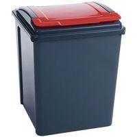 50 litre recycle bin with red lift lid