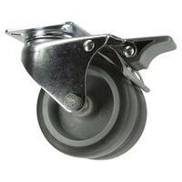 50MM SWIVEL CASTOR WITH BRAKE - THERMOPLASTIC RUBBER TYRE