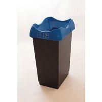 50 LITRE RECYCLING BIN WITH GREY BODY, BLUE LID AND GRAPHIC