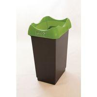 50 litre reycling bin with grey body lime lid and graphic