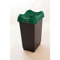 50 LITRE RECYCLING BIN WITH GREY BODY, GREEN LID AND GRAPHIC